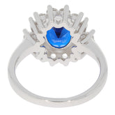 Elegant oval blue sapphire sterling silver ring showcasing a stunning gemstone design, perfect for sophisticated jewelry collections.